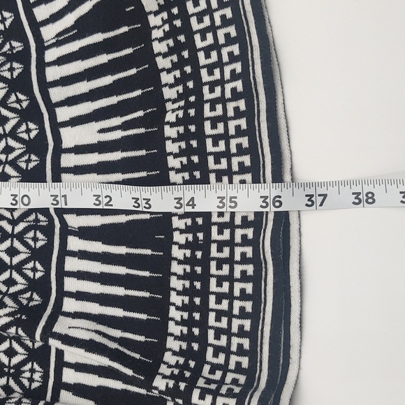 Geometric Knit Dress Fit & Flare Pullover Black White Career Academia Large - Picture 6 of 6